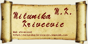 Milunika Krivčević vizit kartica